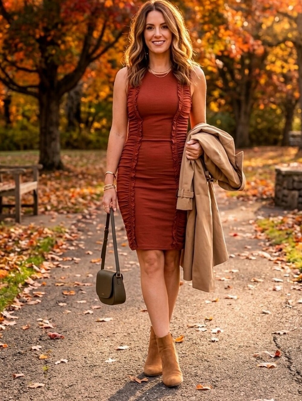 THEME Ruched Bodycon Dress
